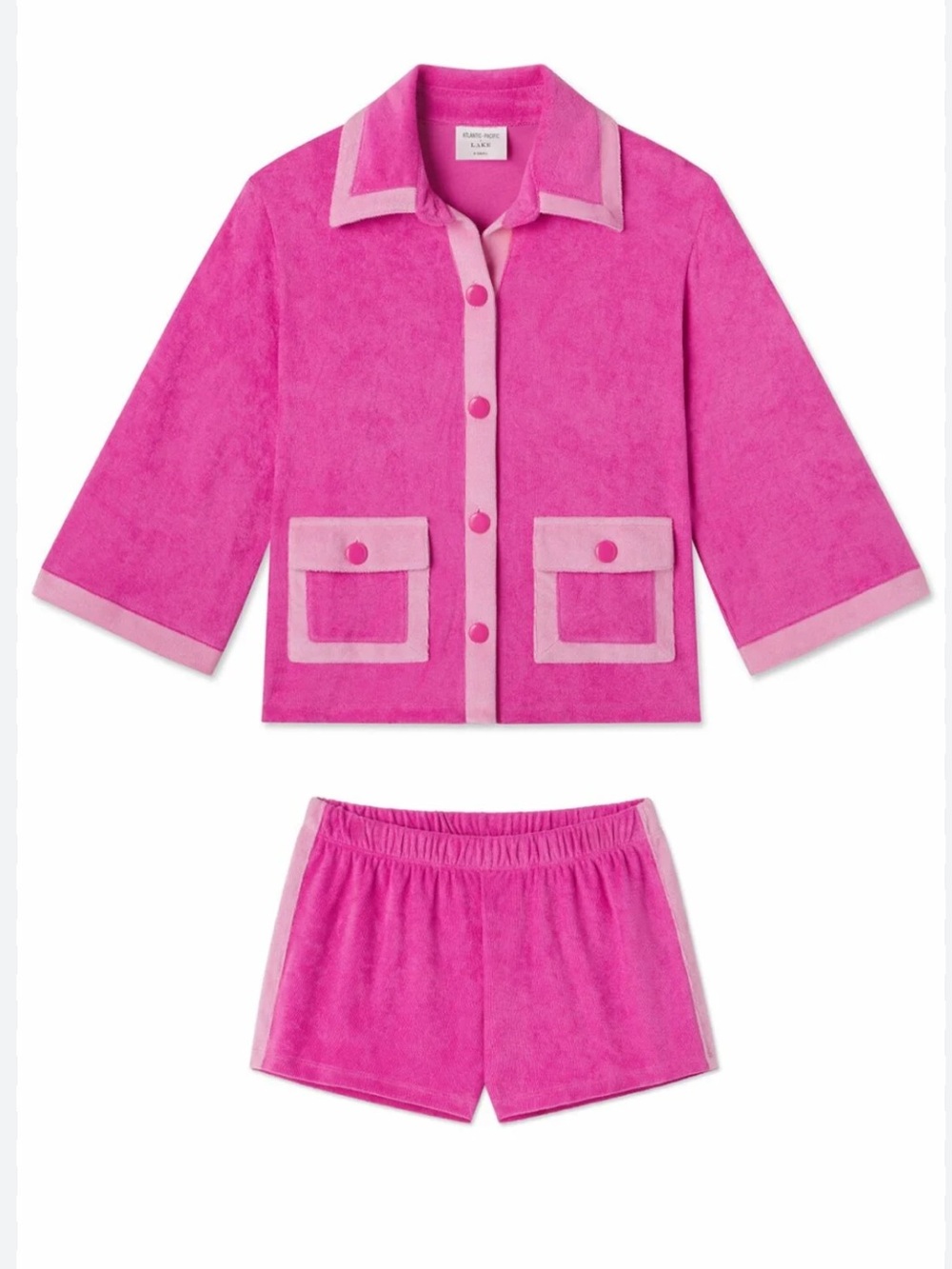 Atlantic- Pacific X LAKE Clara Terry Cotton Set in Lychee